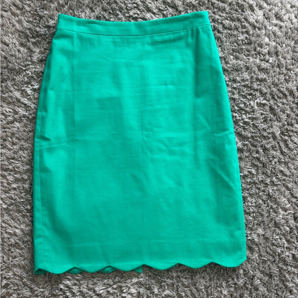 J. Crew Vibrant Green Pencil Skirt